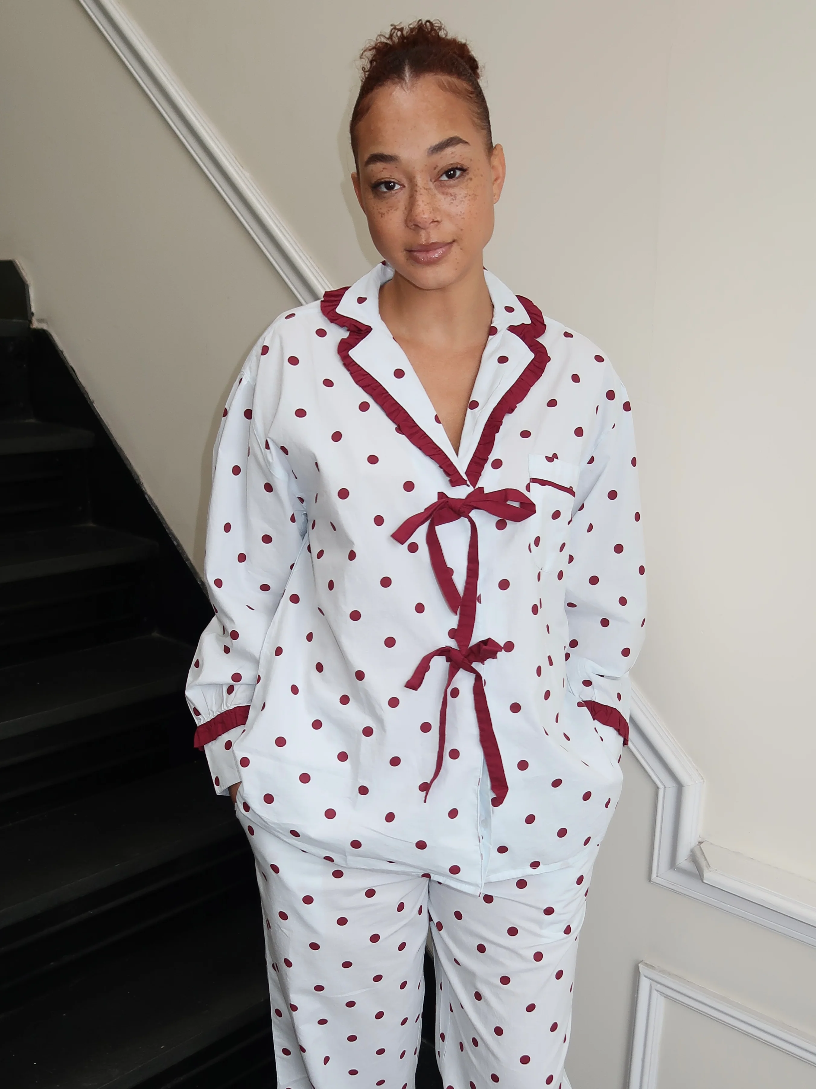 Antonella PJ Set in Polka Dot Blue - Image 4