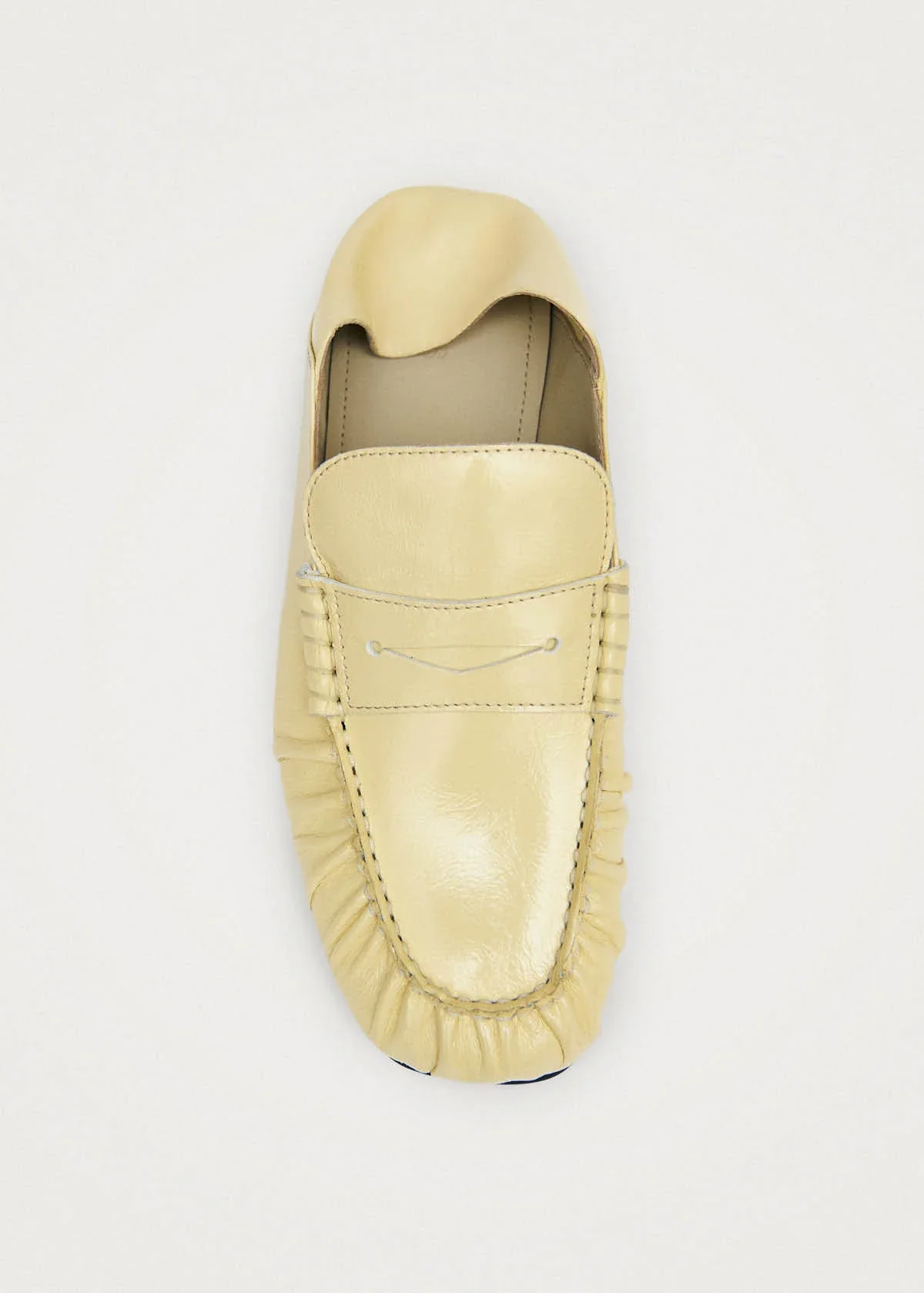 Aven Mule Patent Pale Yellow Leather Loafers