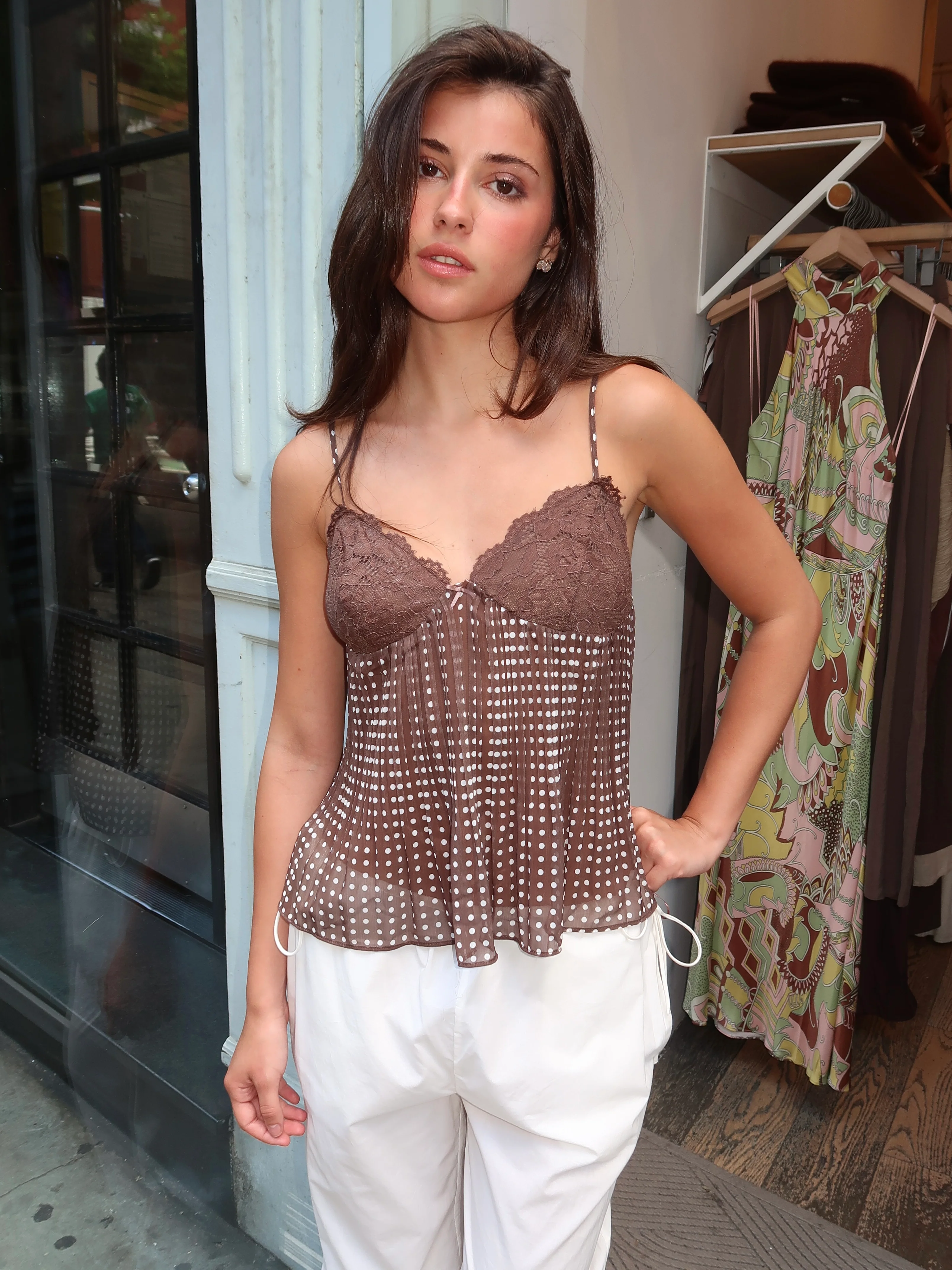 Harper Lace Cami in Brown - Image 2