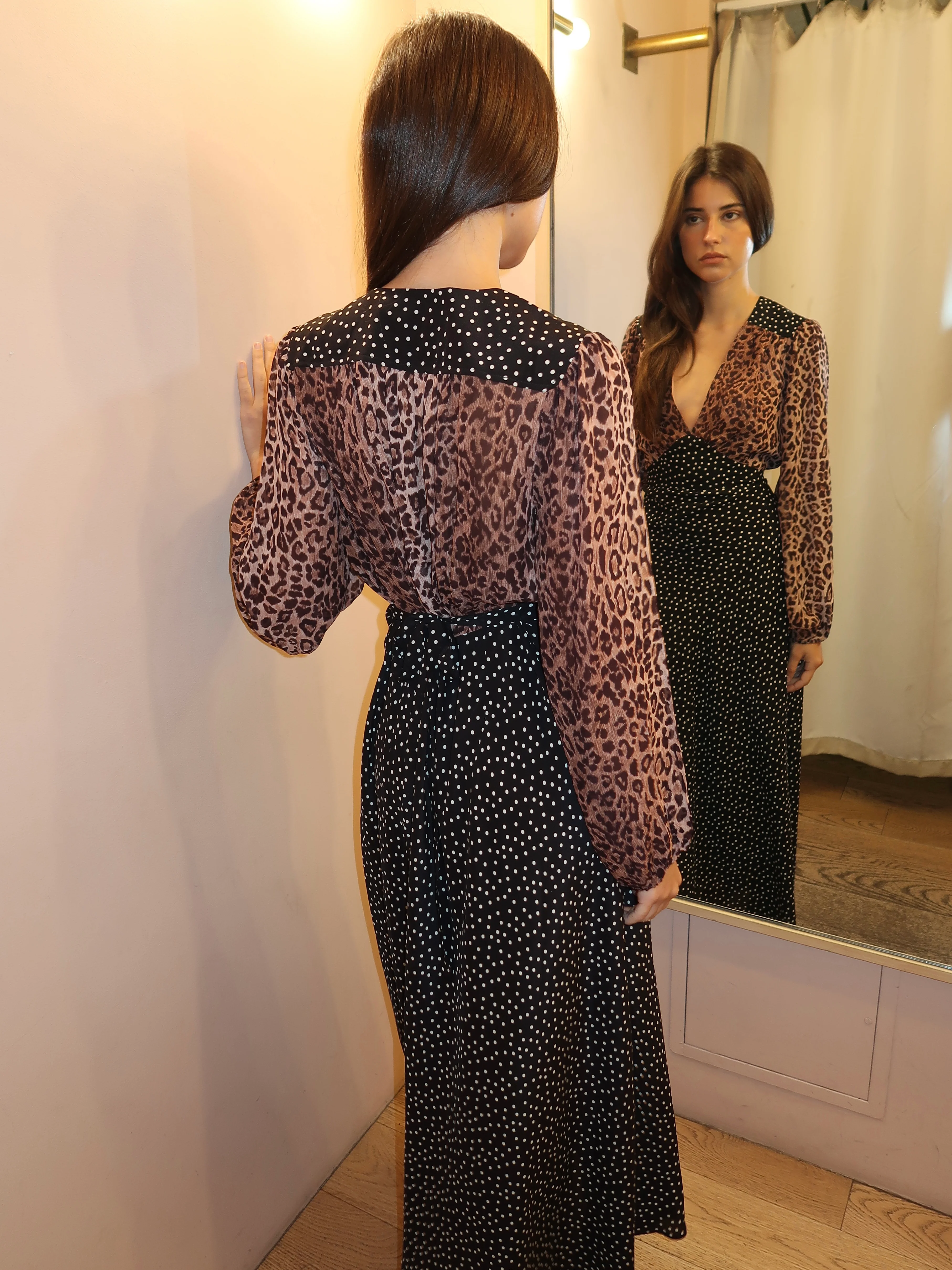 Kaila Dress Leopard Spot Brown - Image 3