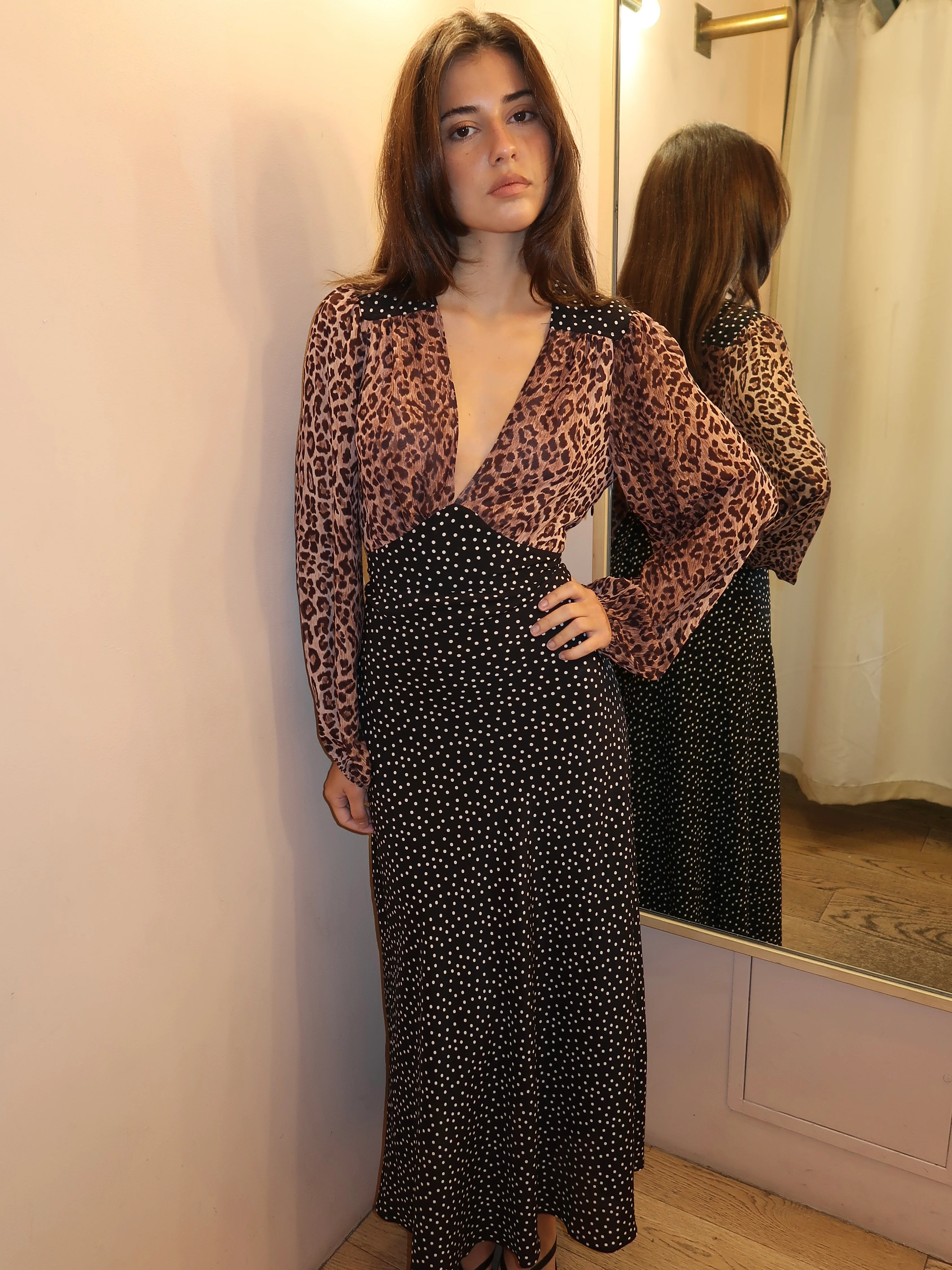 Kaila Dress Leopard Spot Brown - Image 4
