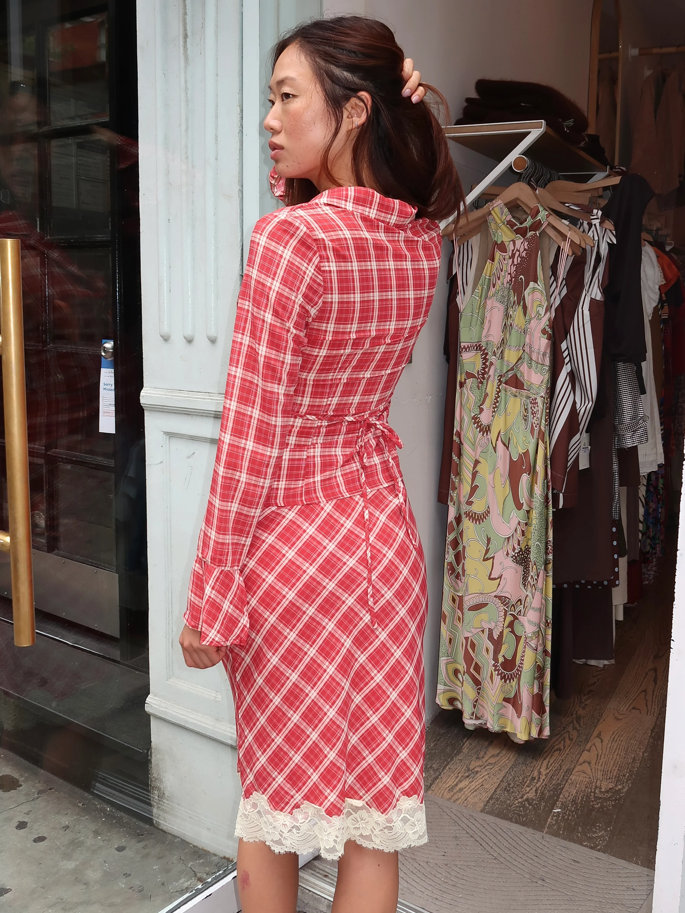 Lauren Long Sleeve in Red Gingham - Image 3
