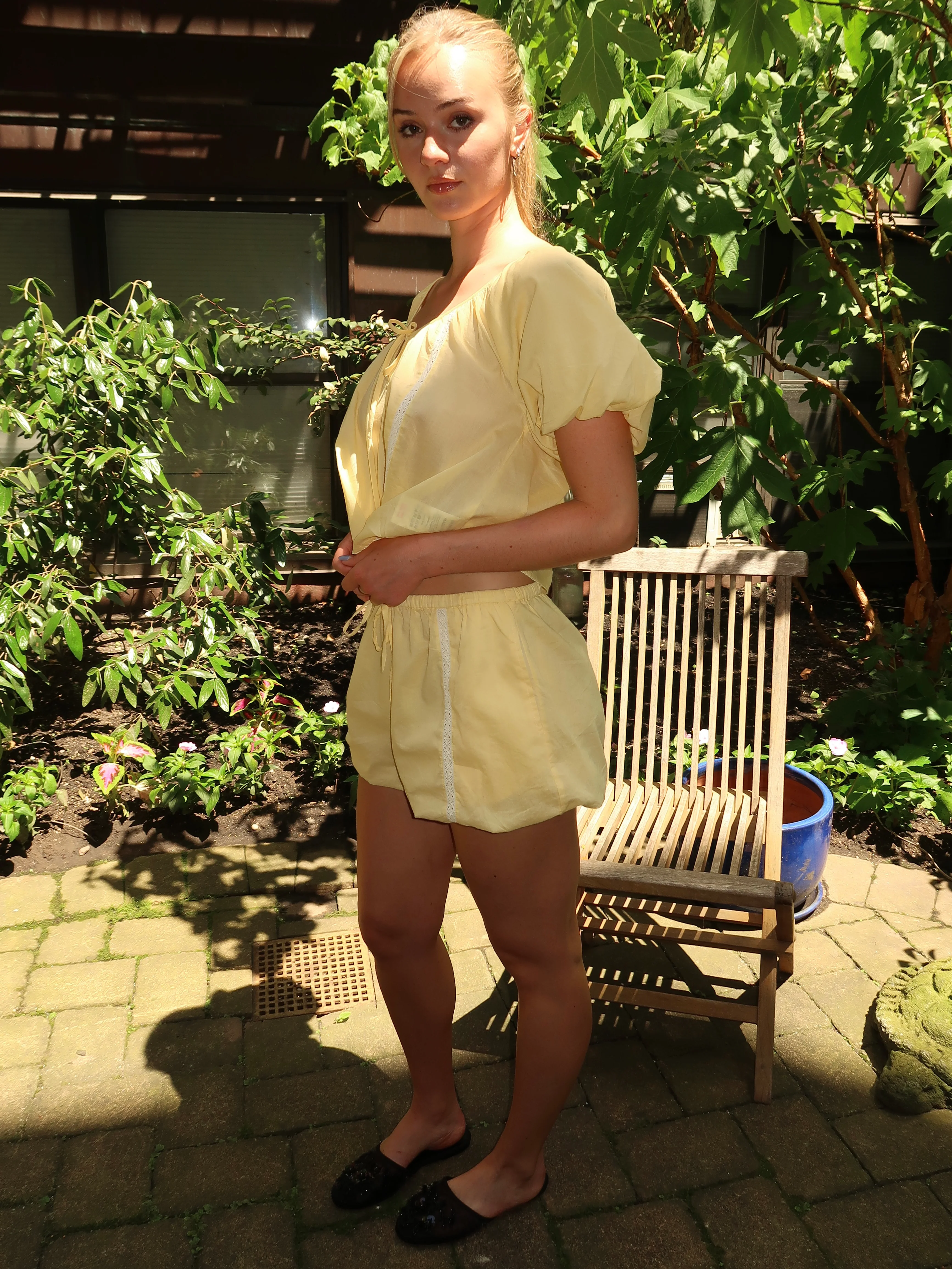 Maura Lace Trim Short in Butter - Image 4