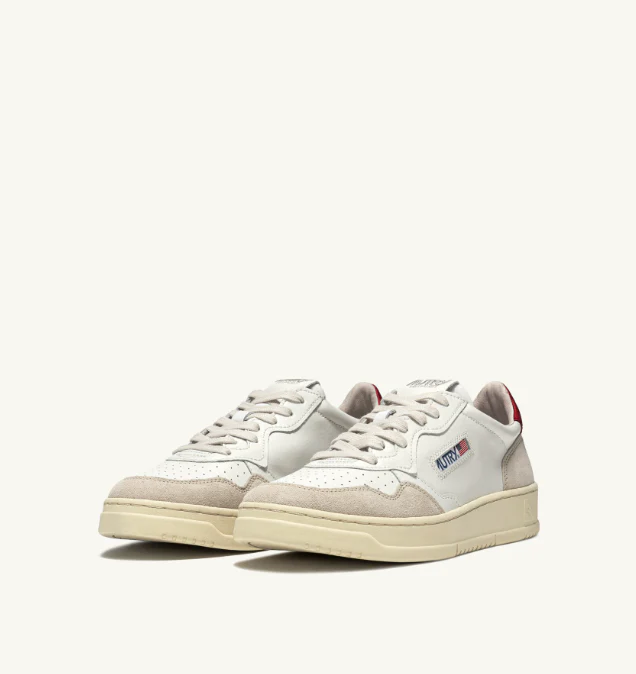 Medalist Low in Leat/Suede/White/Red