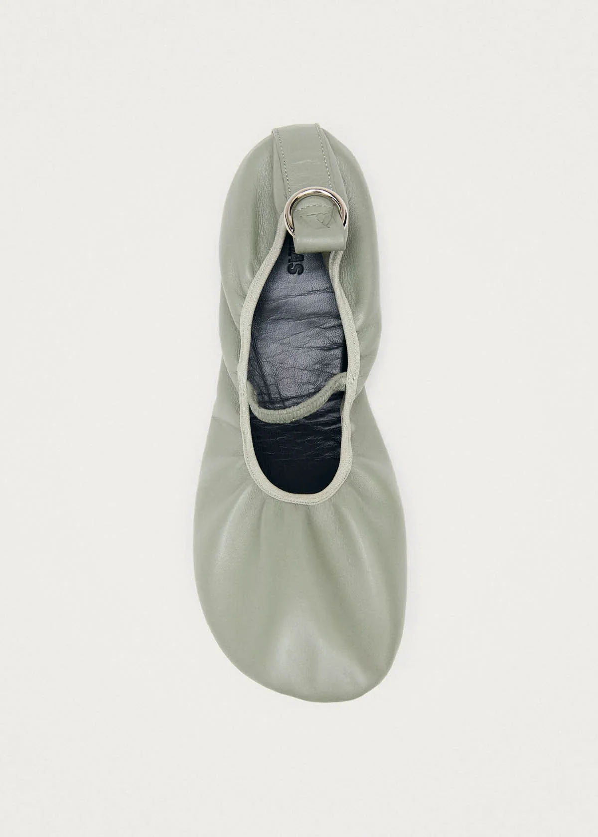 Naira Green Leather Ballet Flats