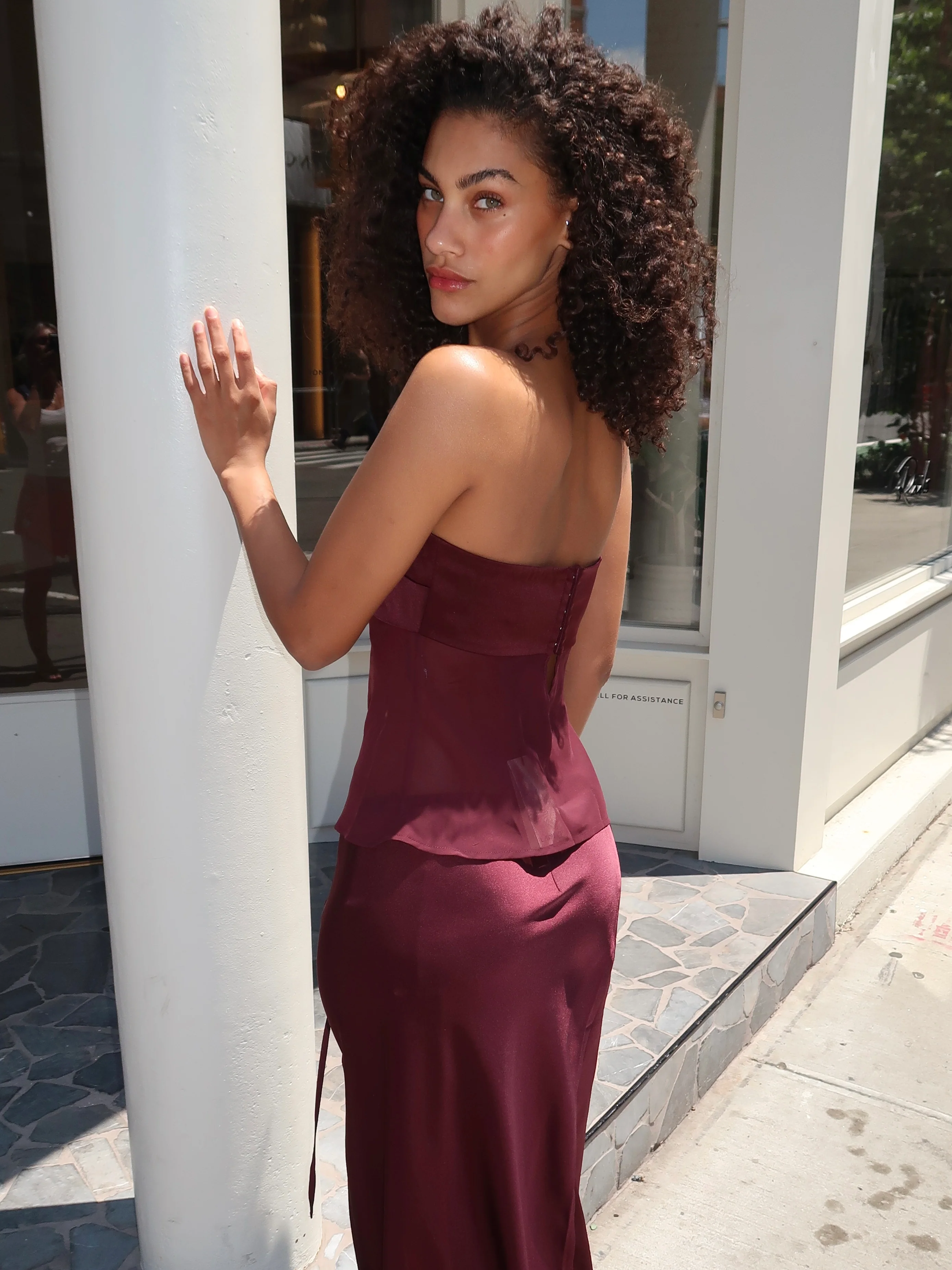 Patrice Strapless Top in Plum - Image 3
