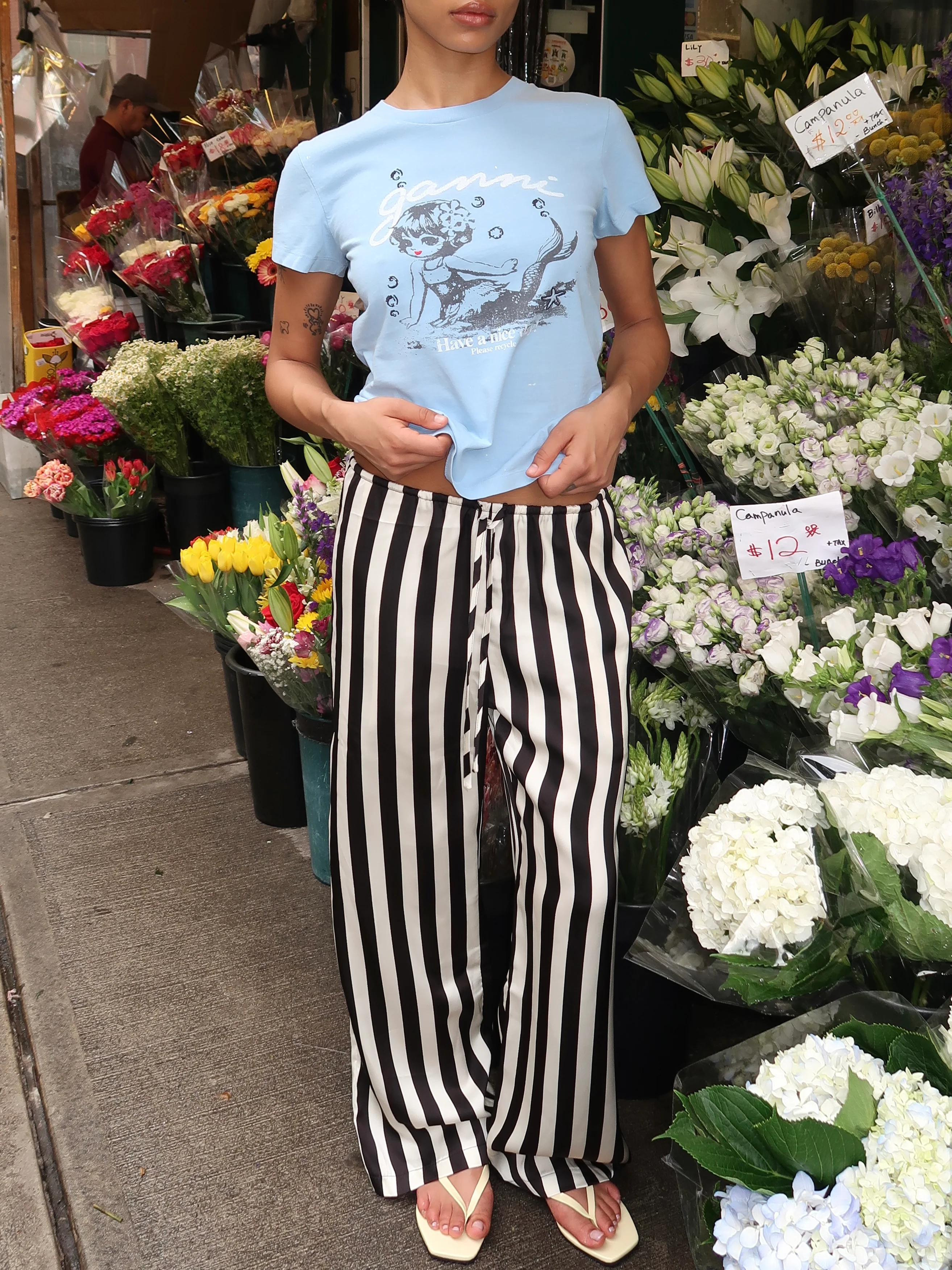 Perrys Silky Drawstring Pants in Stripe - Image 4