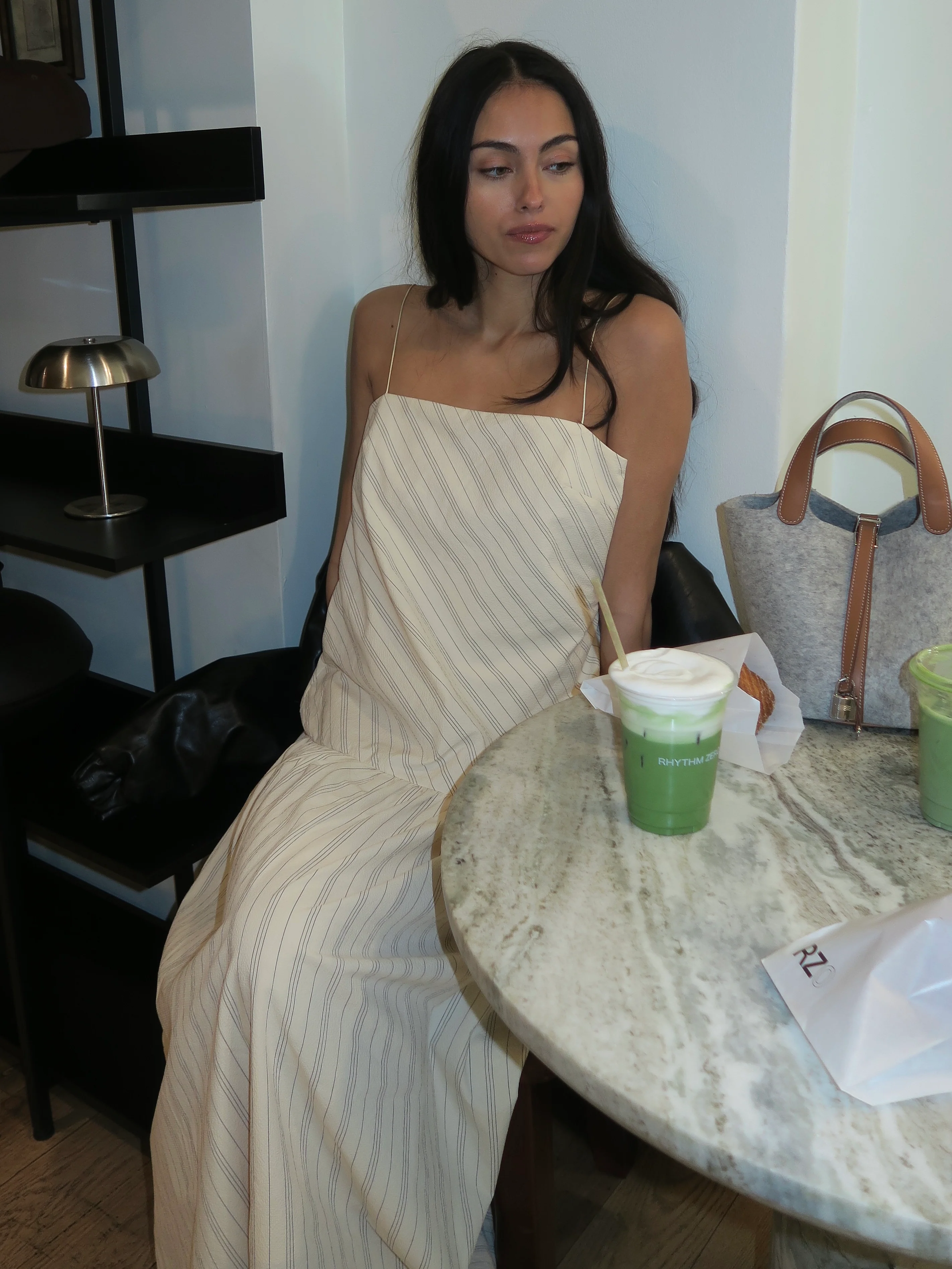 Peyson Maxi Dress in Cream/Black Stripe - Image 2