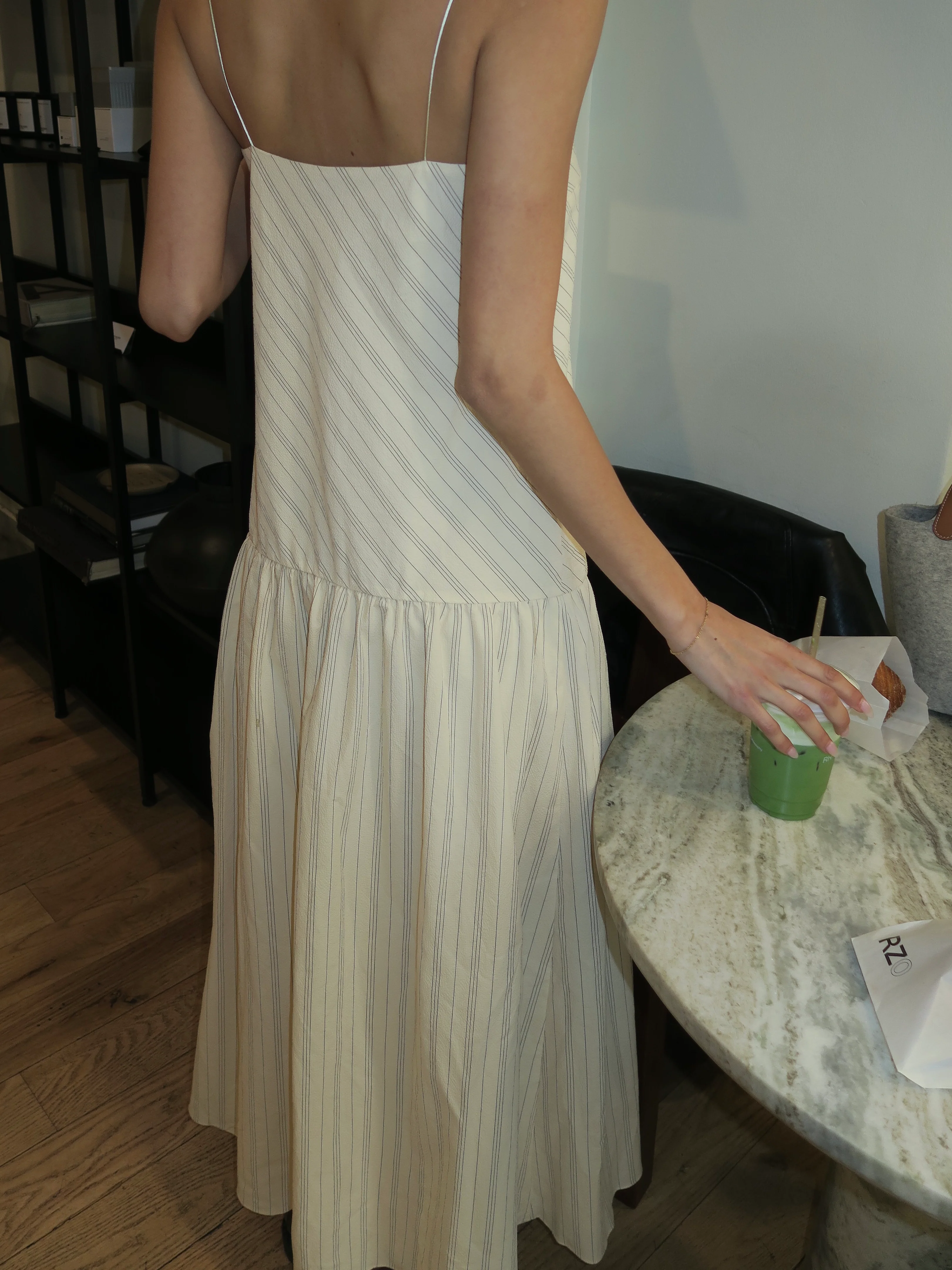 Peyson Maxi Dress in Cream/Black Stripe - Image 3