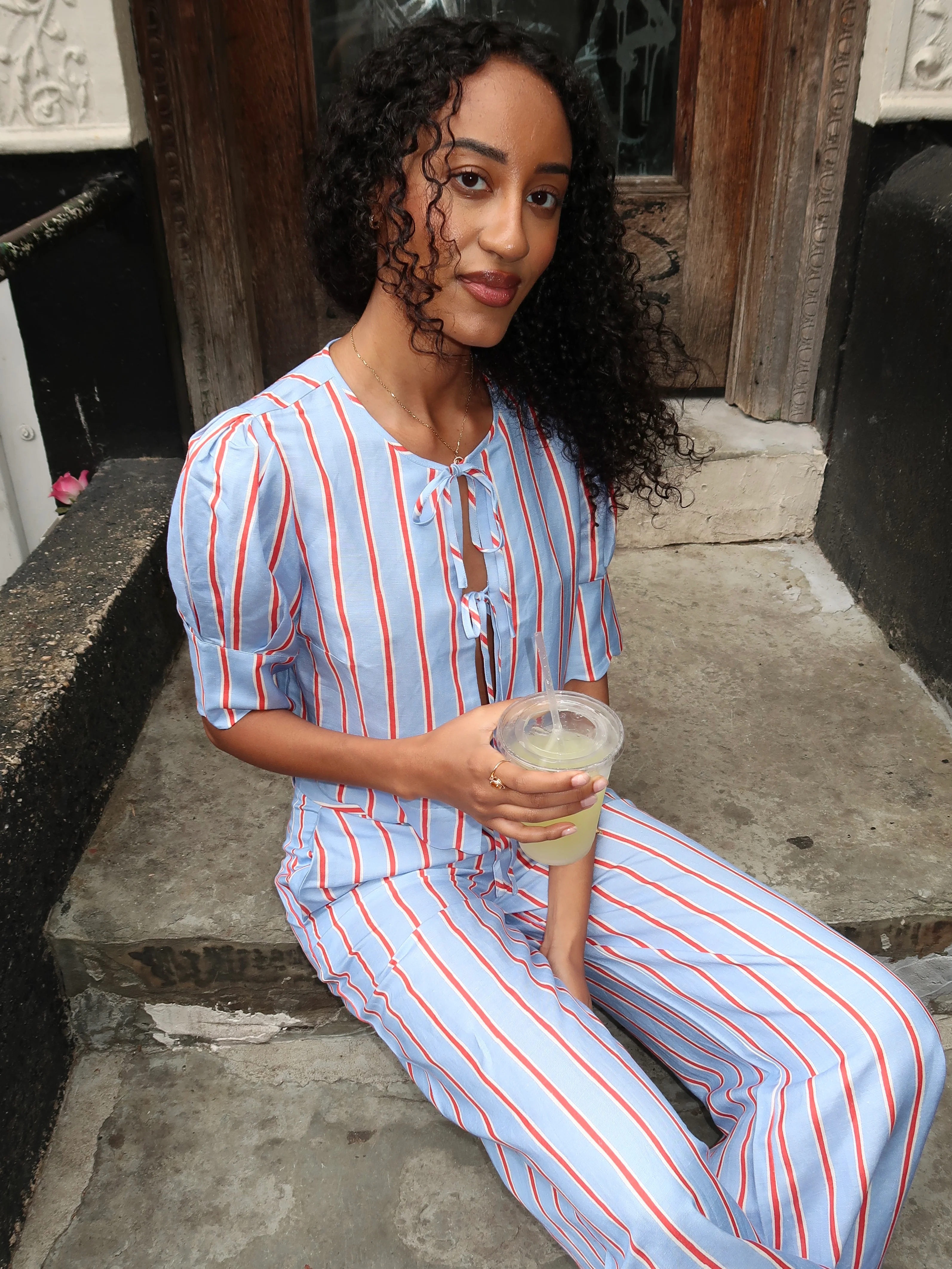 Scalloped Top in Harbor Stripe - Image 2