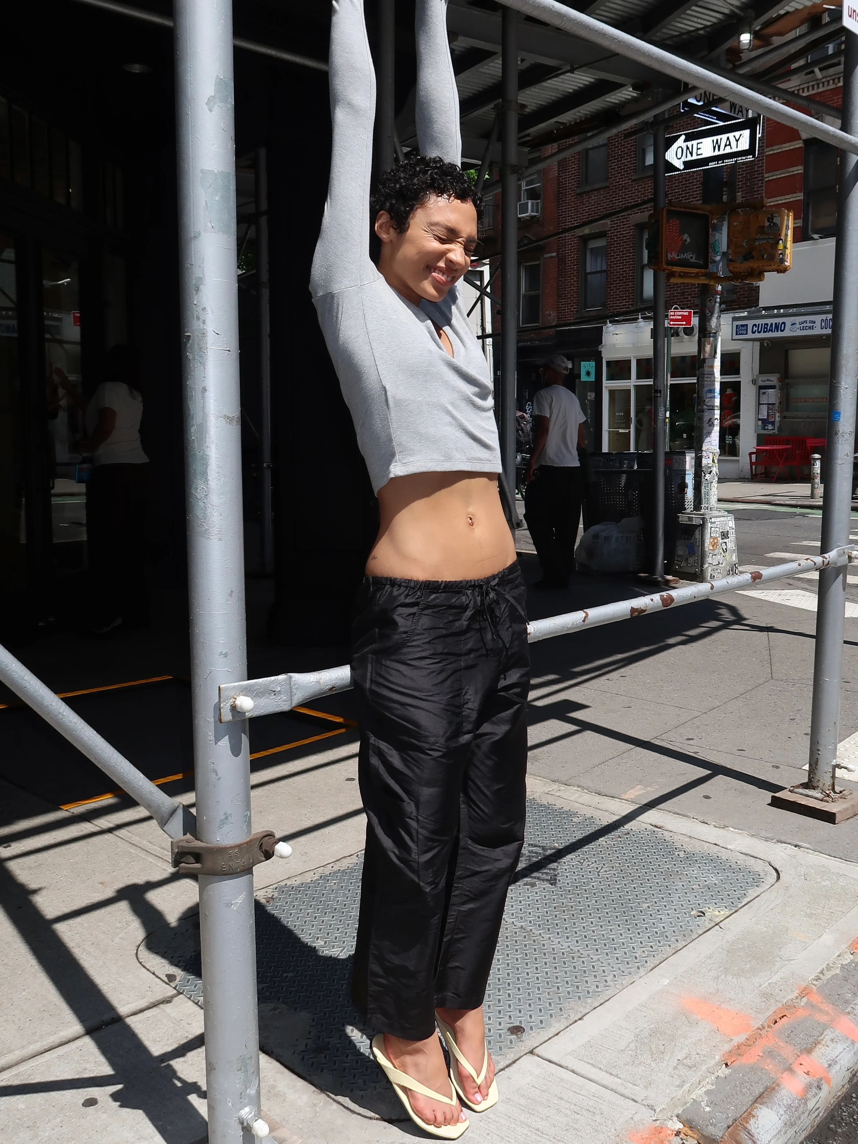 Taffeta Drawstring Cargo Pant in Jet - Image 2