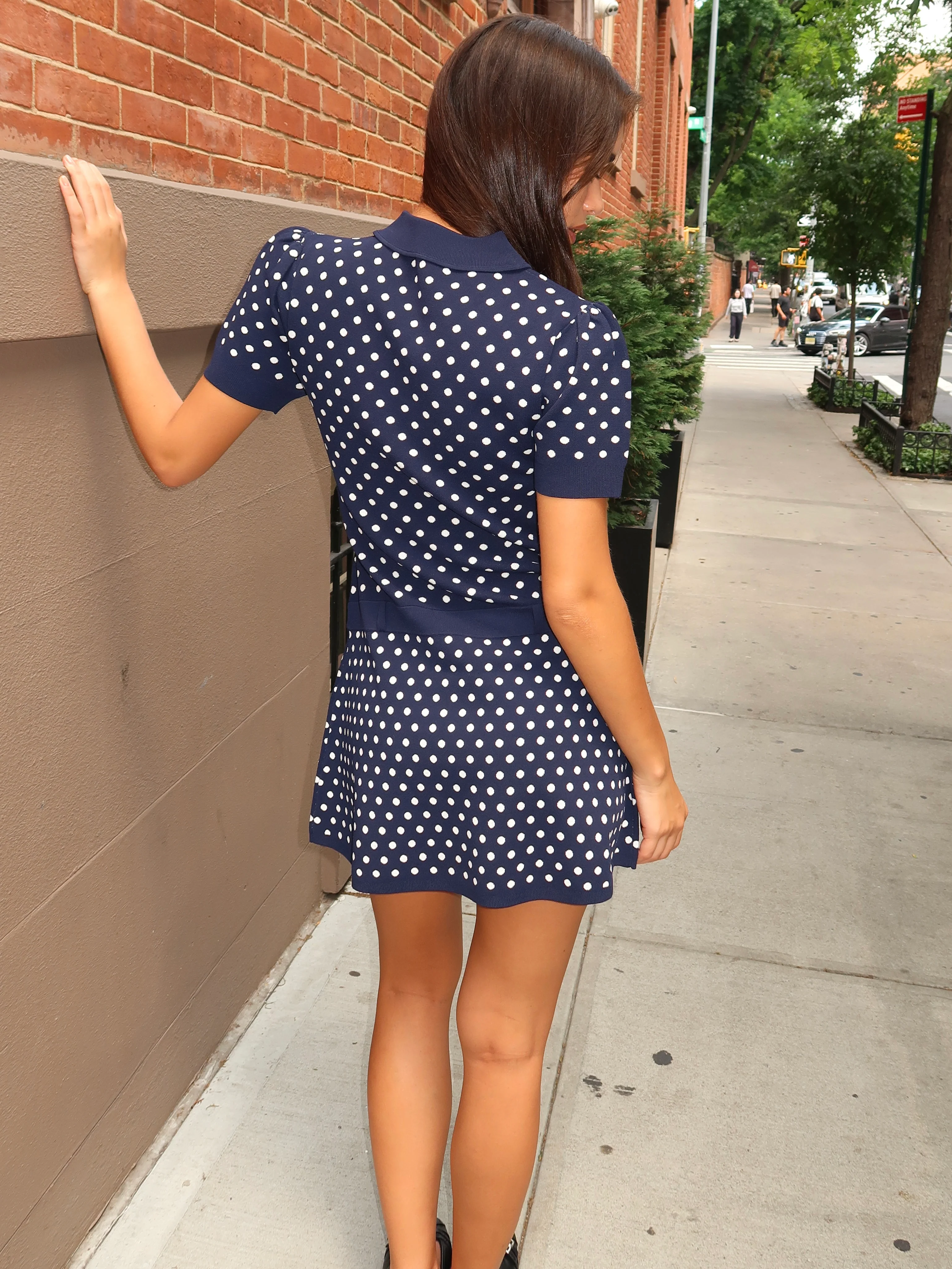 Tumi Sweater Dress in Navy Multi - Image 3